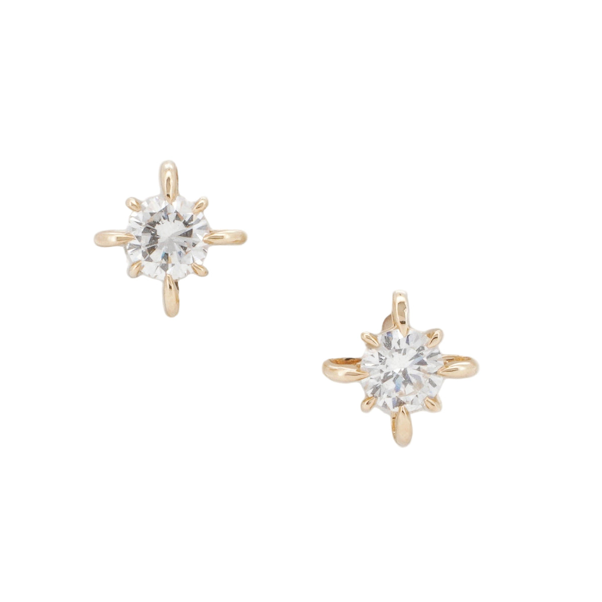 14K Gold Diamond Stars Studs by Tizzy & Co., product view 3