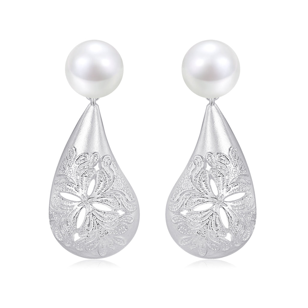 Pearl Relief Drop Earrings