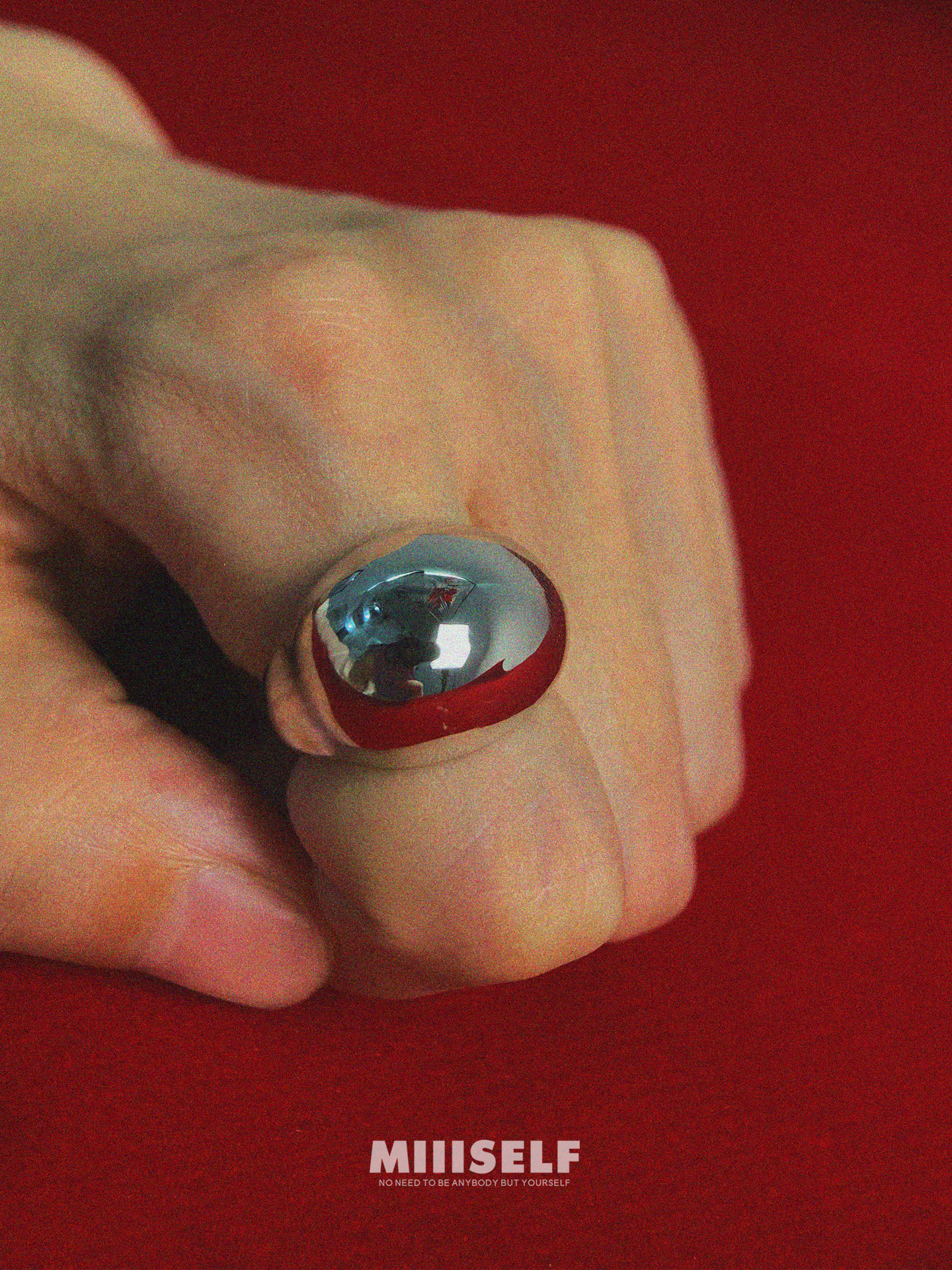 Egg Silhouette Silver Ring