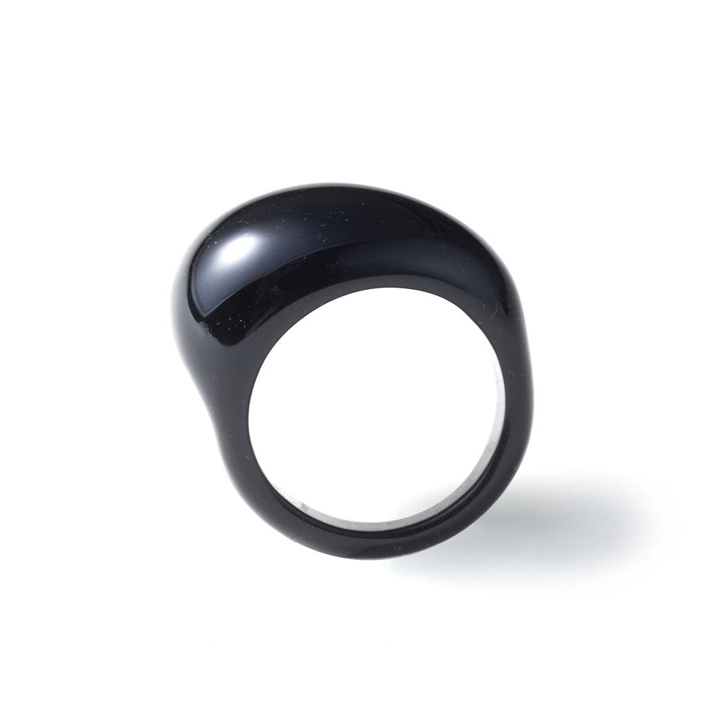 Obsidian Egg Silhouette Ring