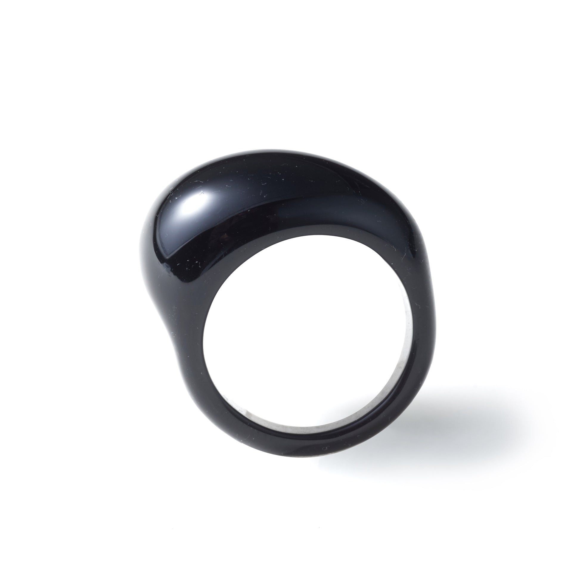 Obsidian Egg Silhouette Ring