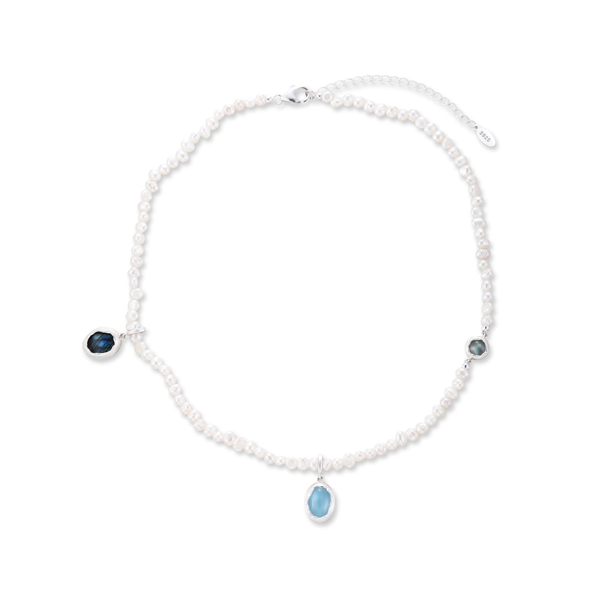 Aqua Drop Pearl Necklace