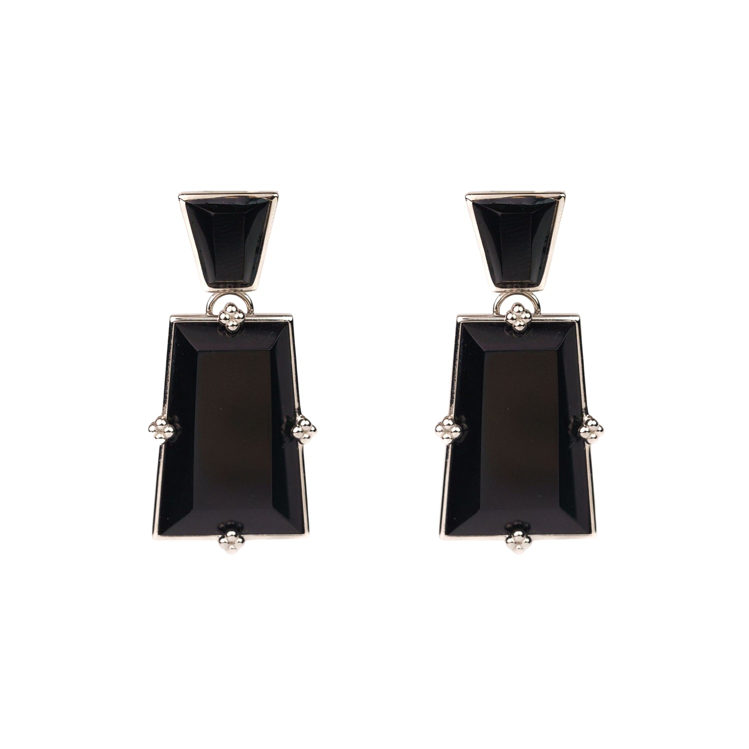 Modular Frame Earring Set – Black Agate