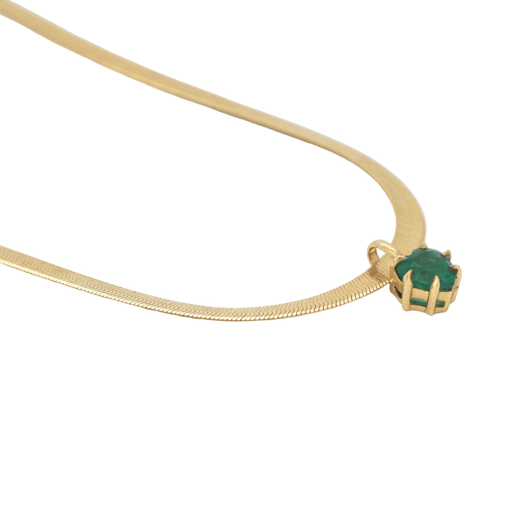 18K Gold Emerald Heart Affection Necklace