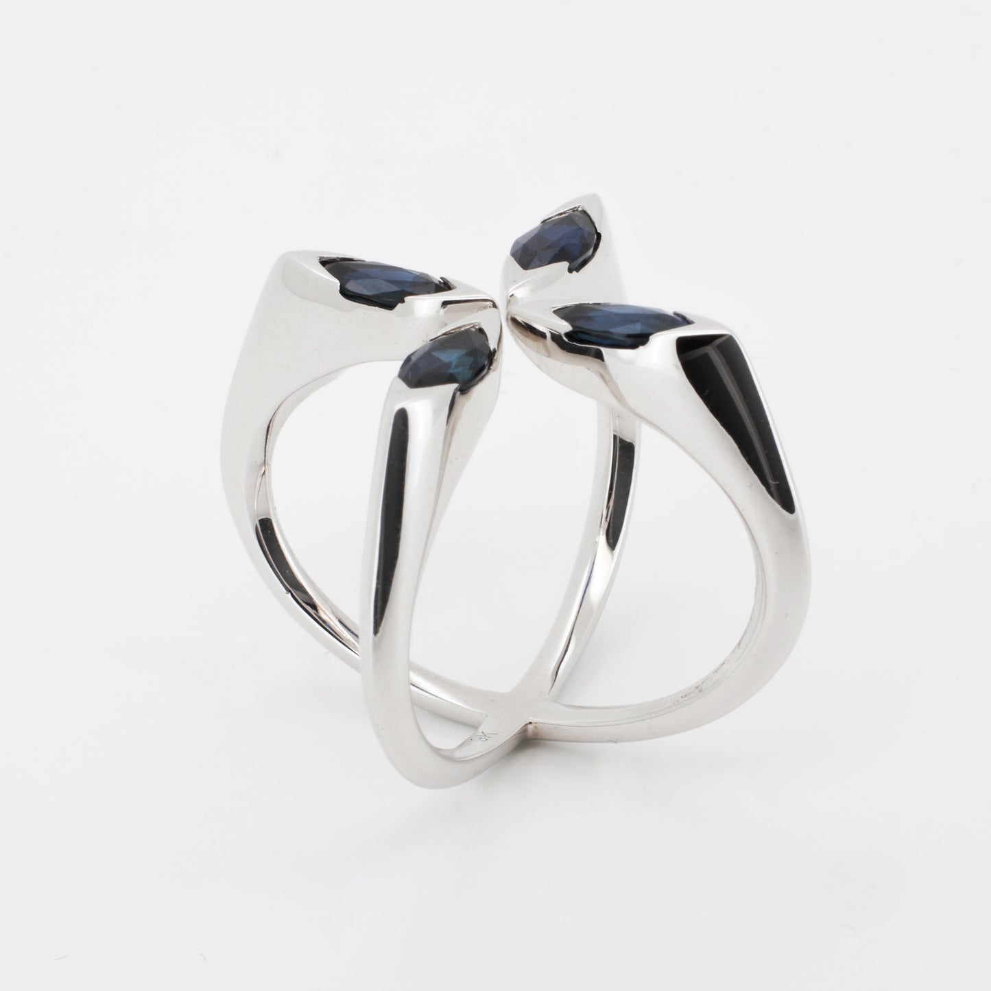 Blue Sapphire Marquise Arc Ring