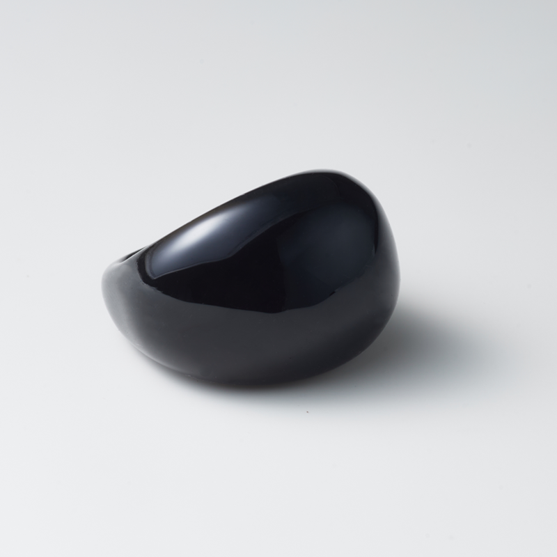 Obsidian Egg Silhouette Ring