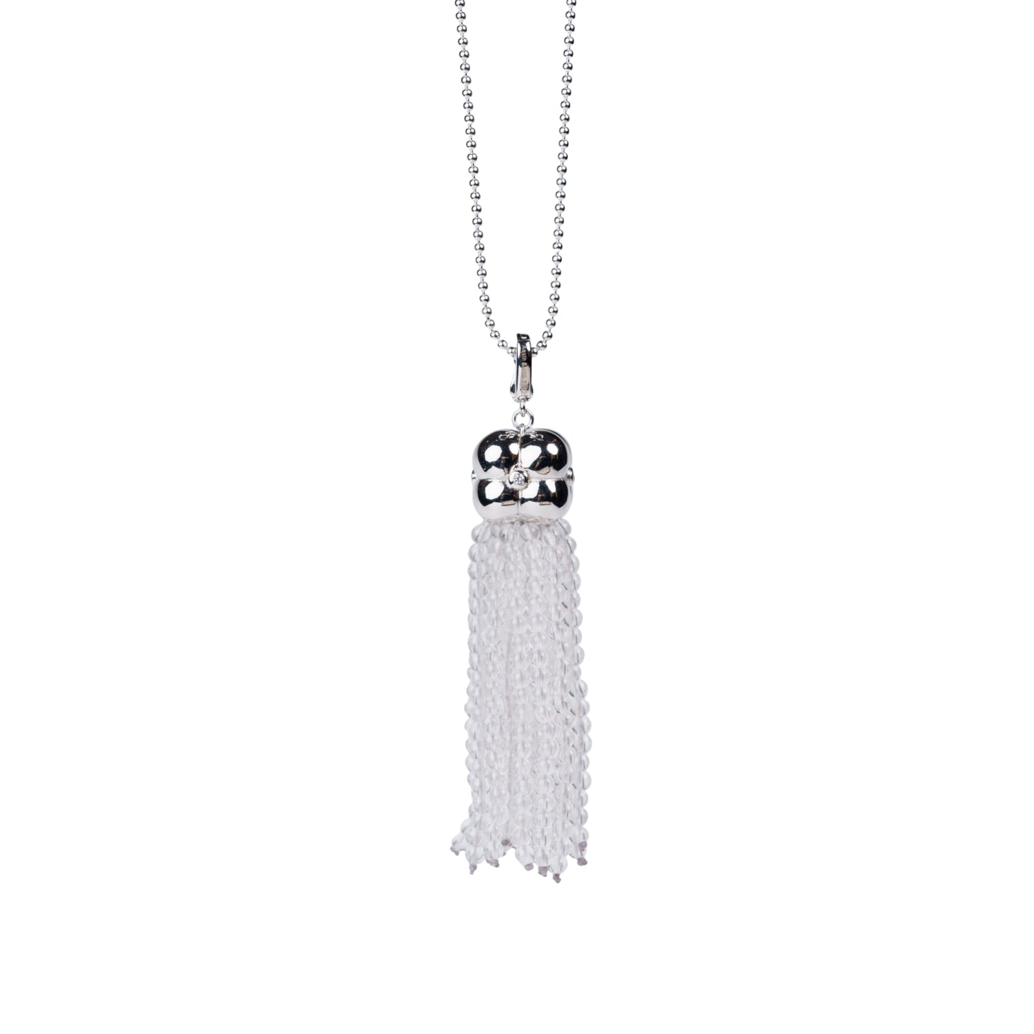 Modular Tassel Pendant Necklace – Clear Crystal