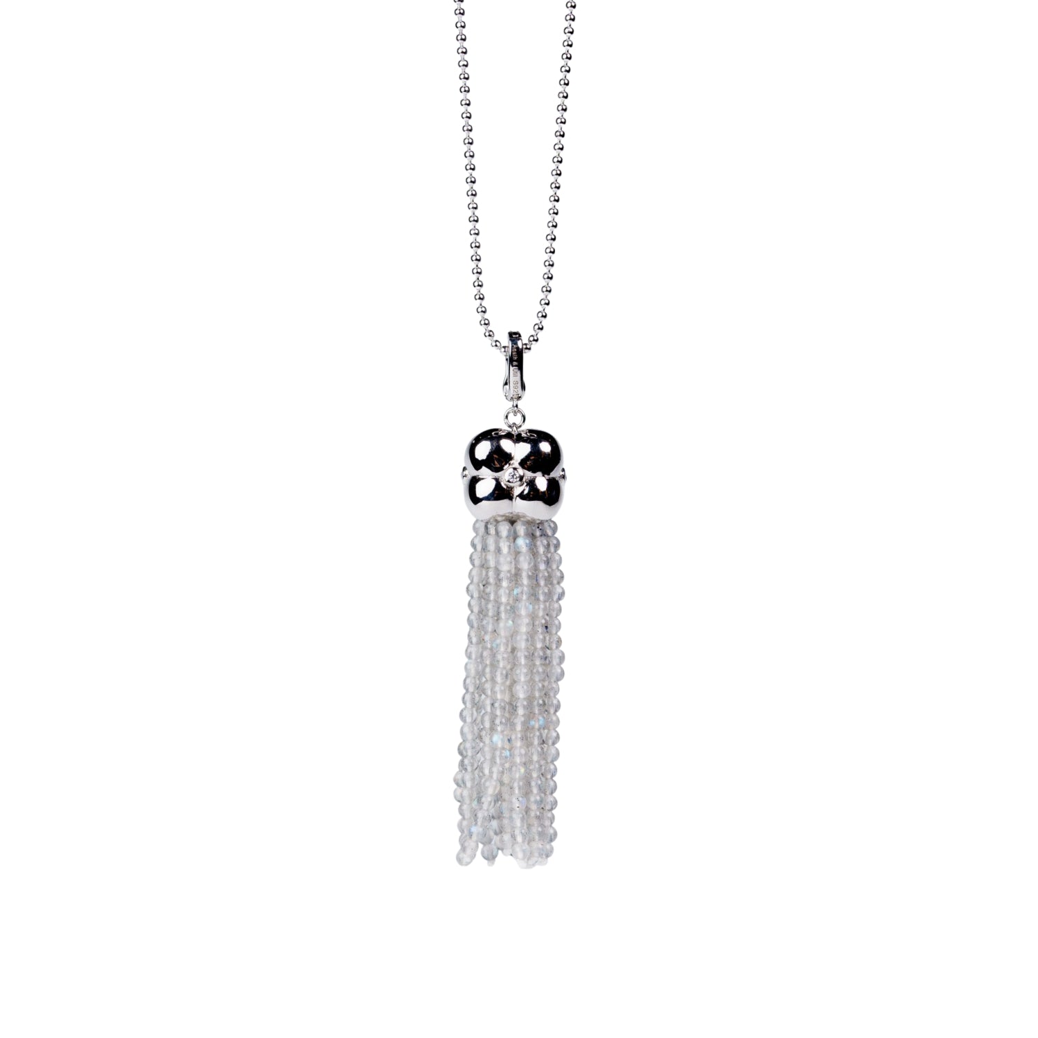Modular Tassel Pendant Necklace – Gray Moonstone