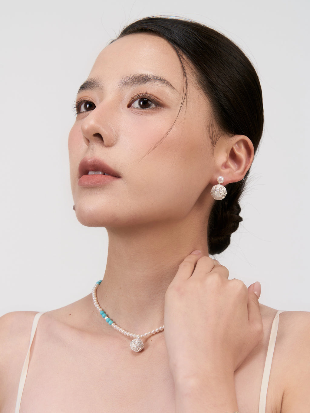 Woven Vines Pearl Drop Earrings