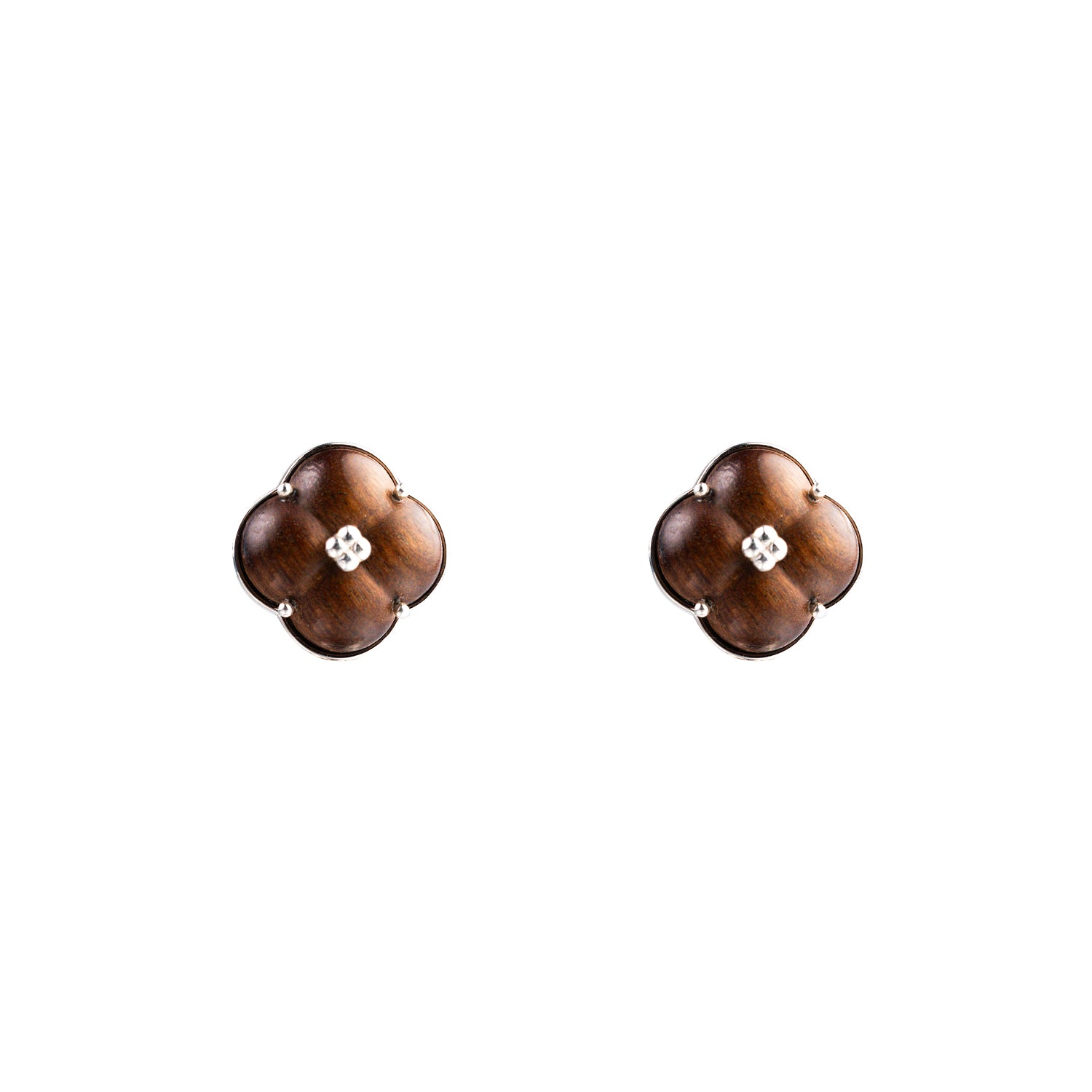 Eternal Knot · Pear Wood Stud Earrings