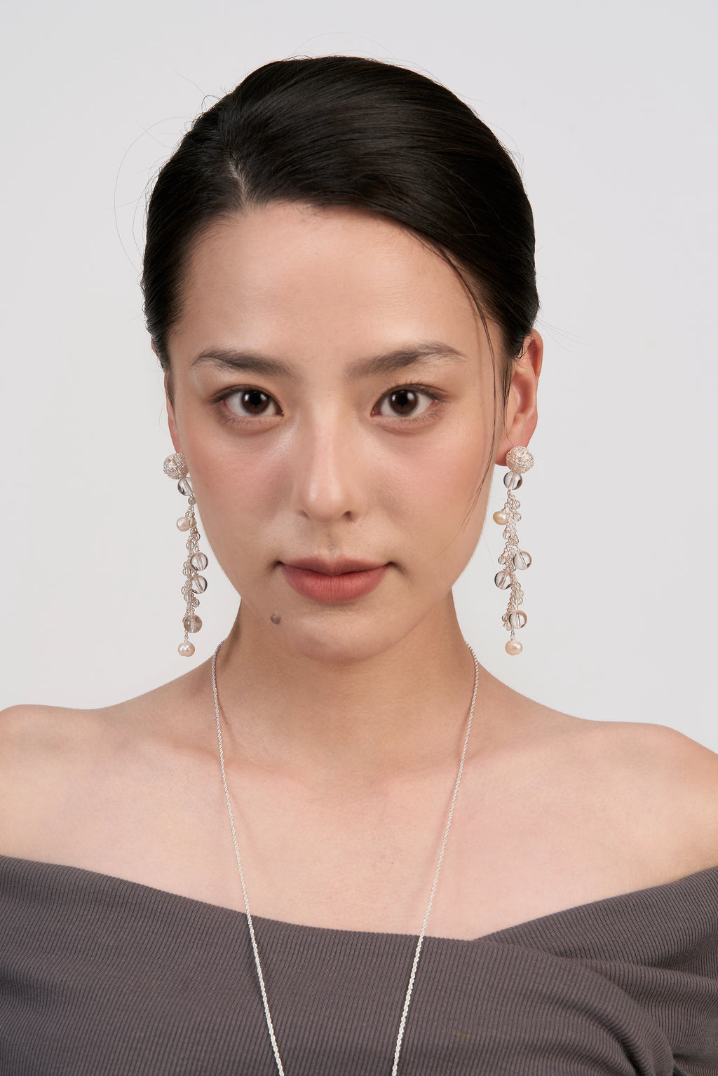 Glimmer Crystal Drop Earrings — Large