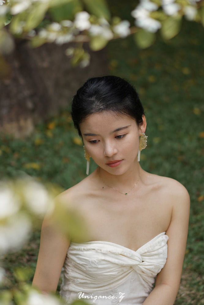 Honeysuckle Pearl Drop Earrings