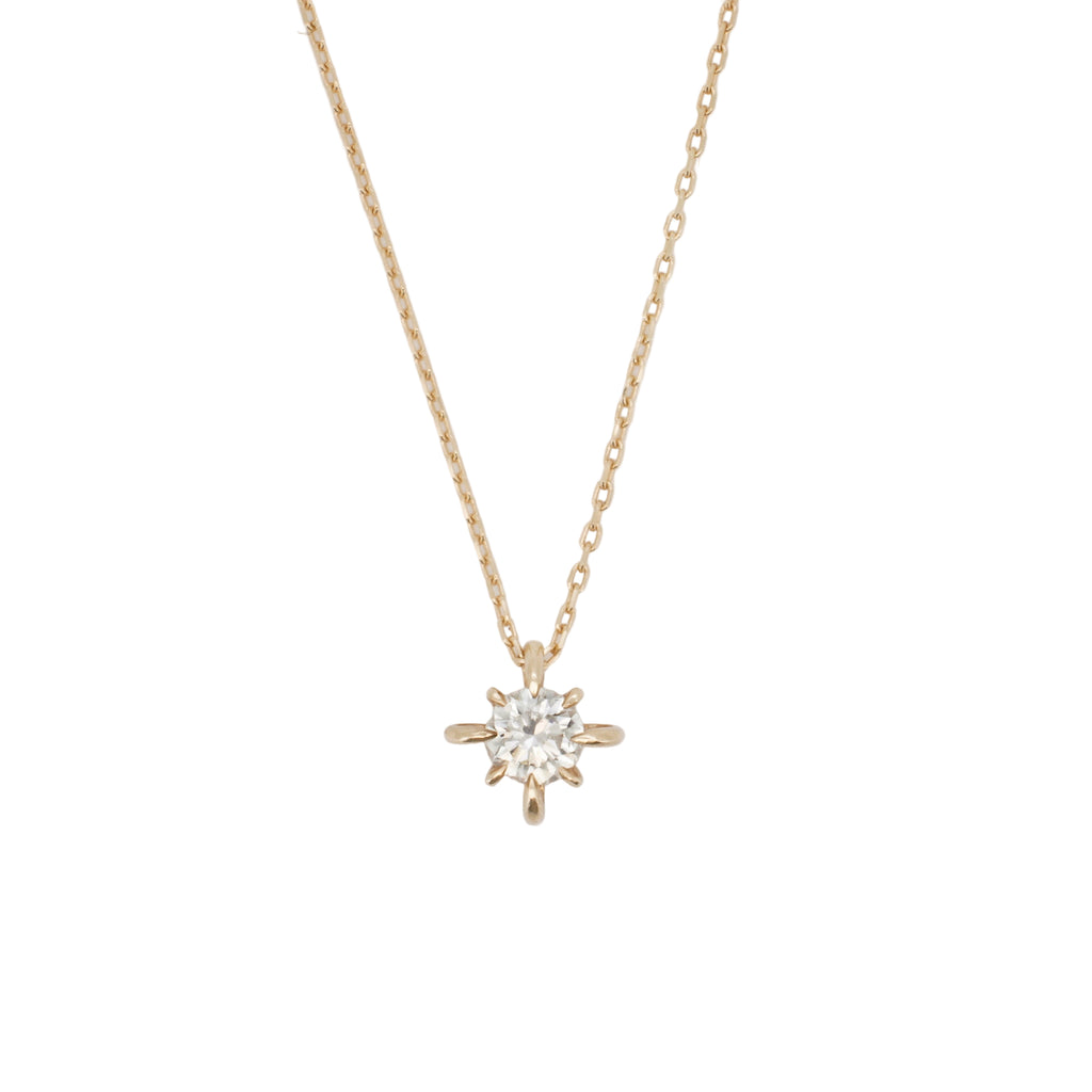 14K Gold Diamond Stars Necklace