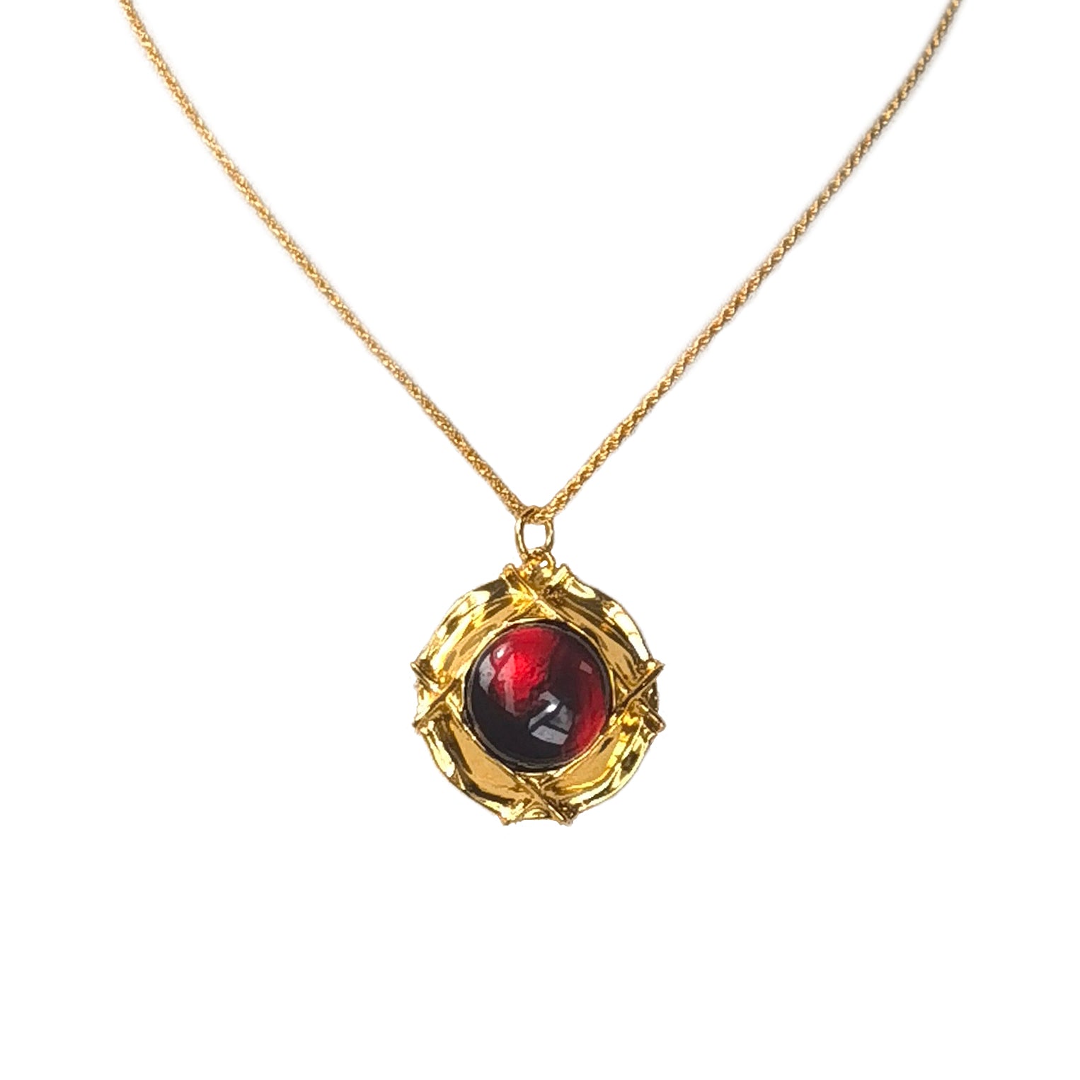 Blood Amber Flower Necklace