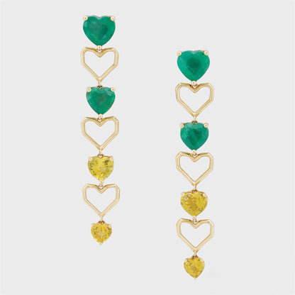 Emerald and Yellow Sapphire Harmony Earrings