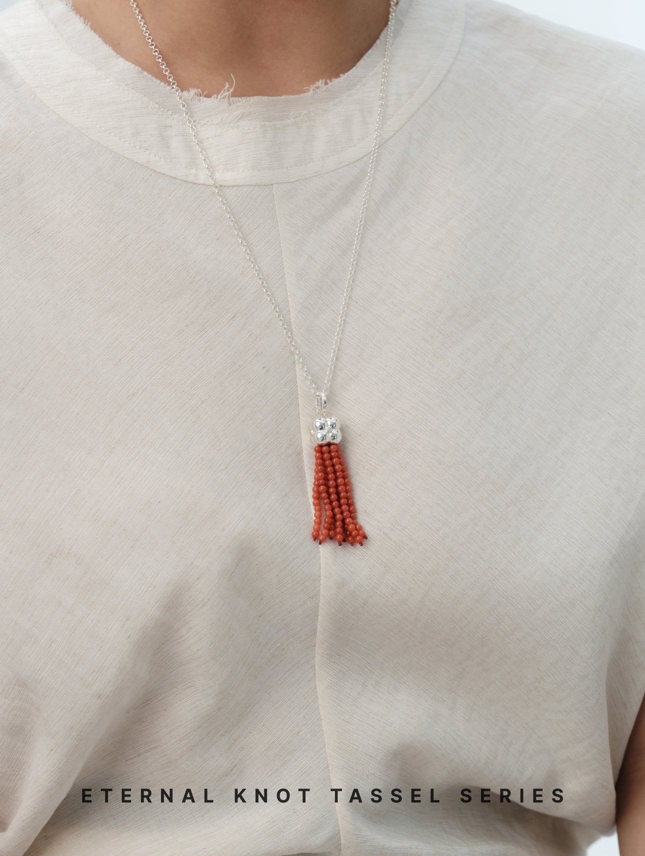 Modular Tassel Pendant Necklace – Red Agate