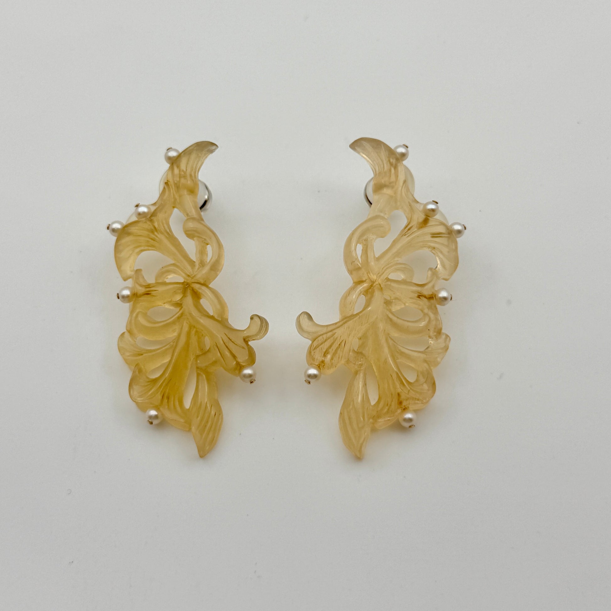 Honeysuckle Pearl Drop Earrings