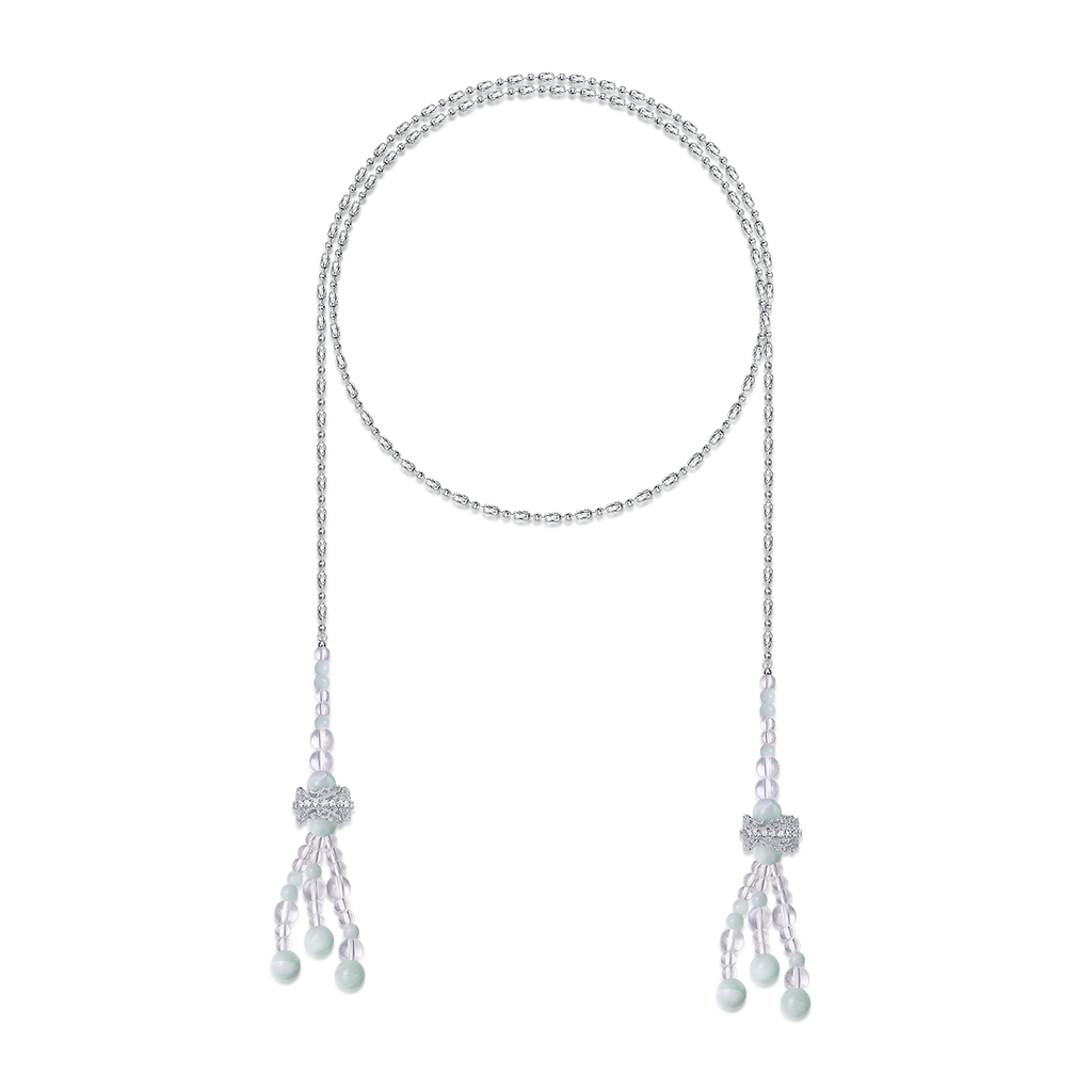 Twining Vines Beaded Long Necklace