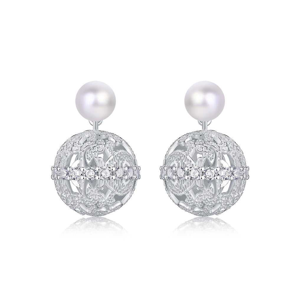 Woven Vines Pearl Drop Earrings