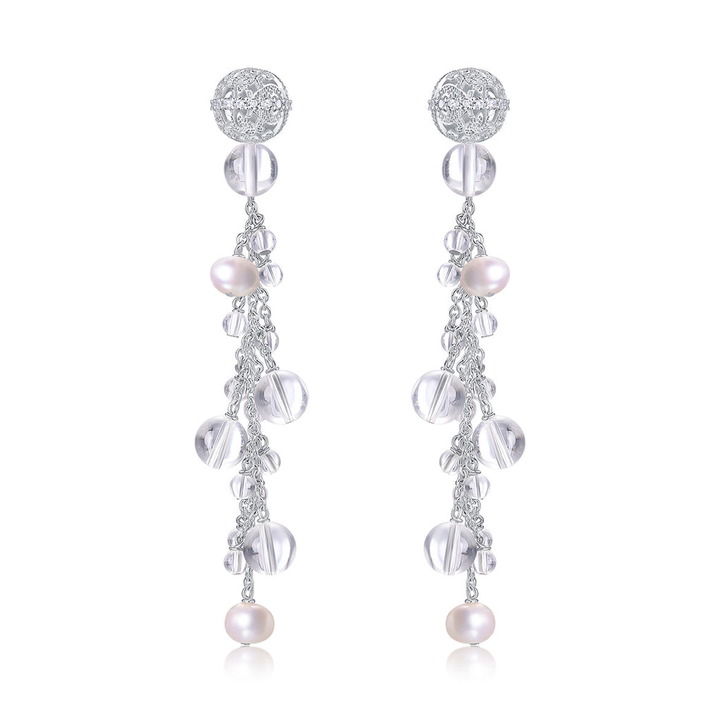 Glimmer Crystal Drop Earrings — Large