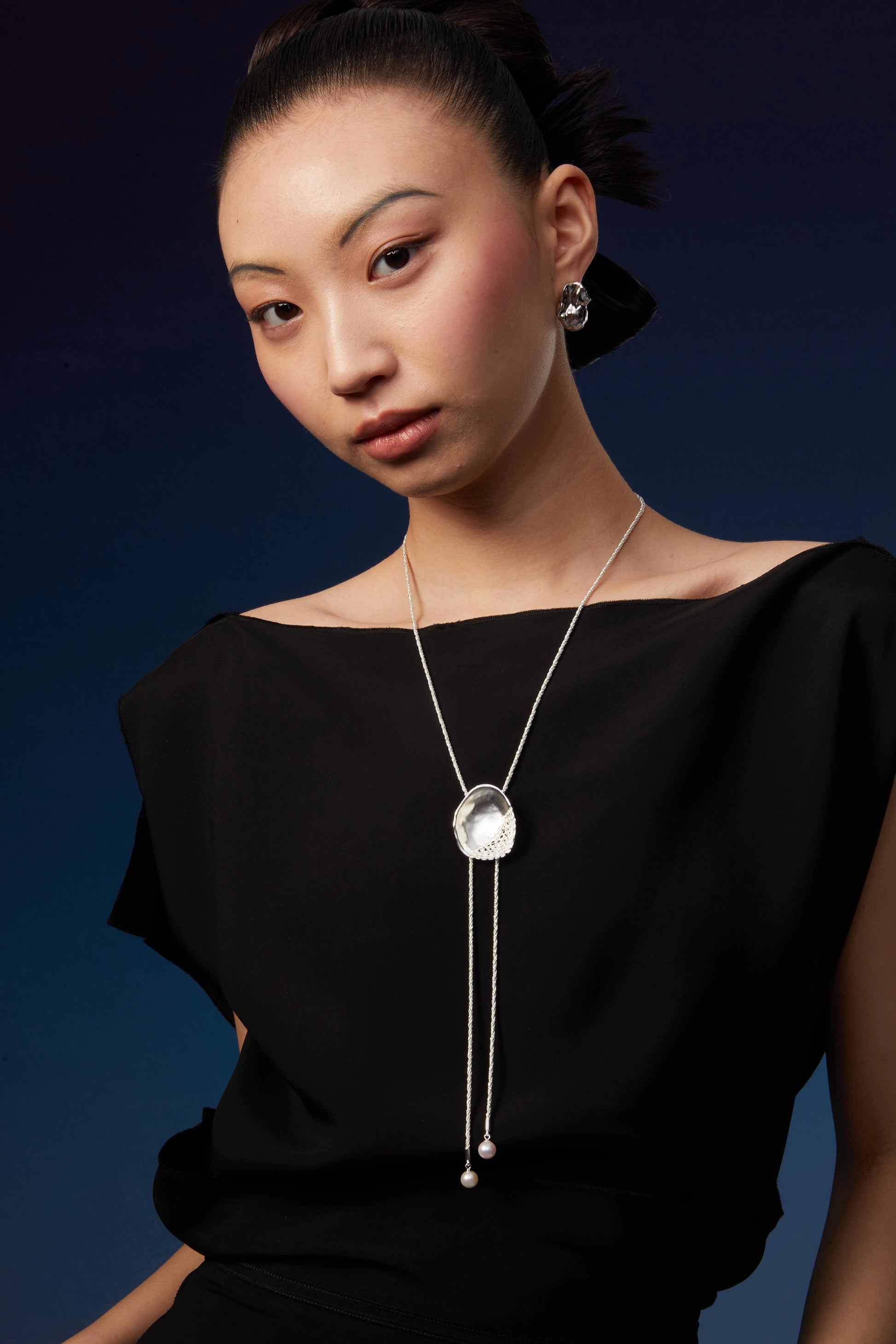 Metal Weave Necktie Necklace