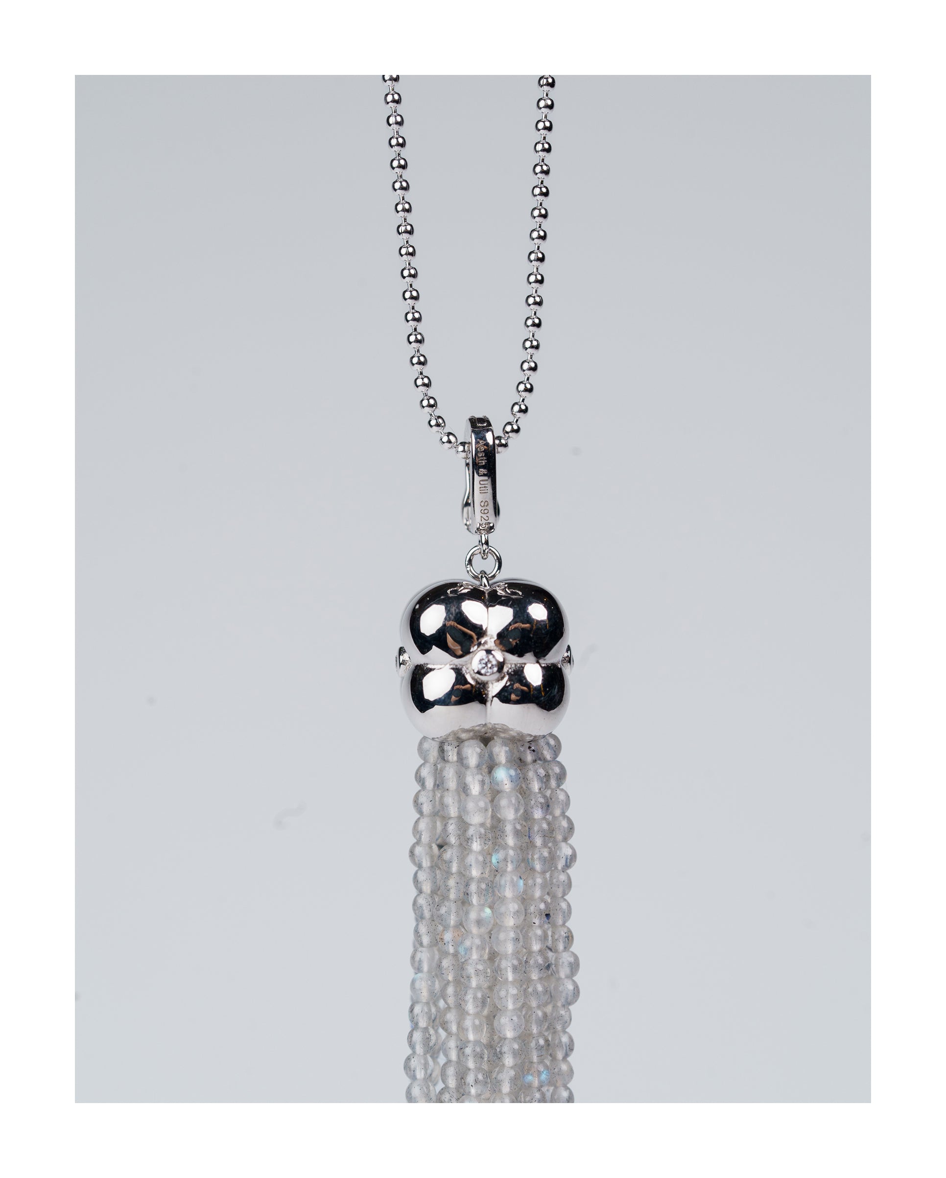 Modular Tassel Pendant Necklace – Gray Moonstone