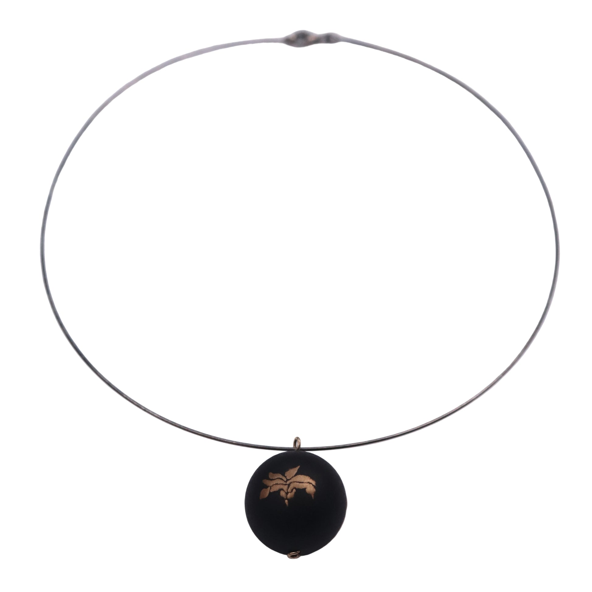 Bloom and Fade Magnolia Lacquer Quasi-Maki-e Necklace