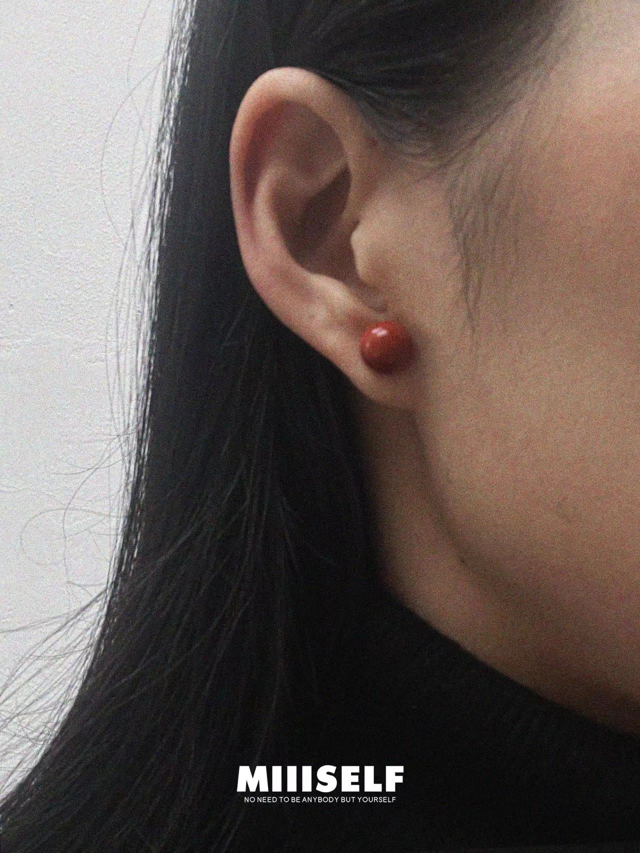 Ice Carved Silhouette Red Jasper Earrings