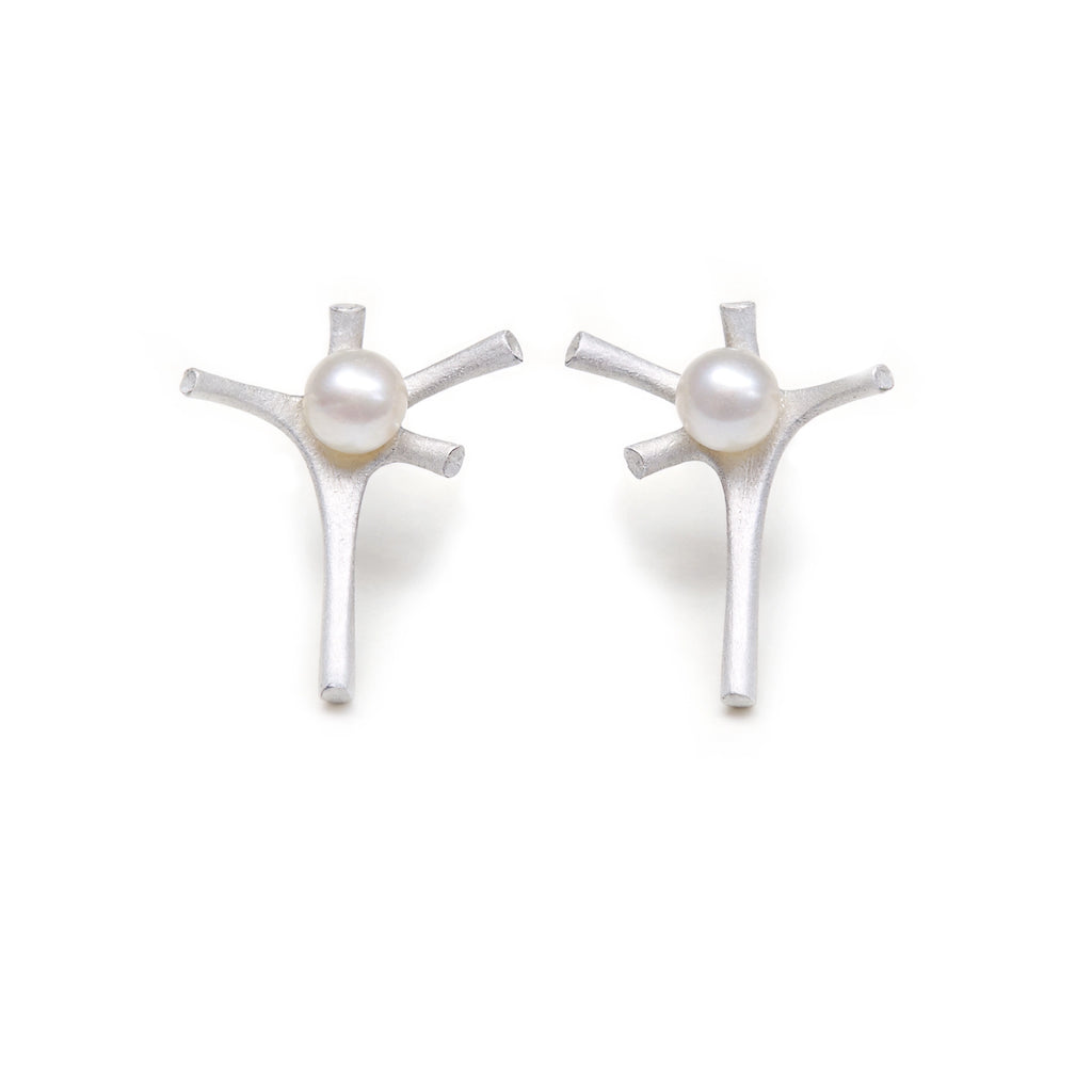 Antenna Pearl Stud Earrings by INVERMAGE, product view 1