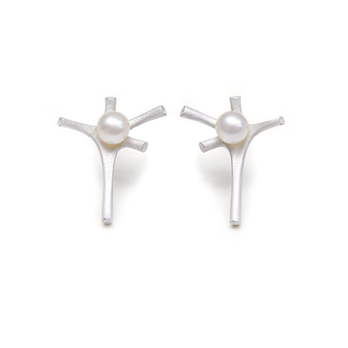 Antenna Pearl Stud Earrings by INVERMAGE, product view 1