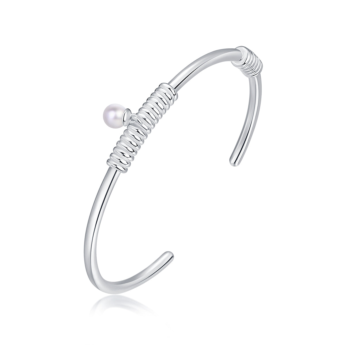 Baroque Pearl Bracelet — Sculptural Silver Accent by Luna-mi, product view 1