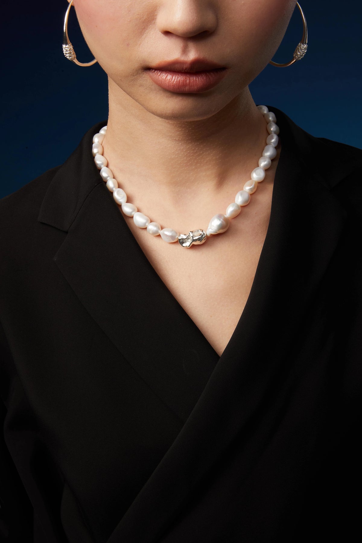 Baroque Pearl Choker Necklace by Luna-mi, product view 2