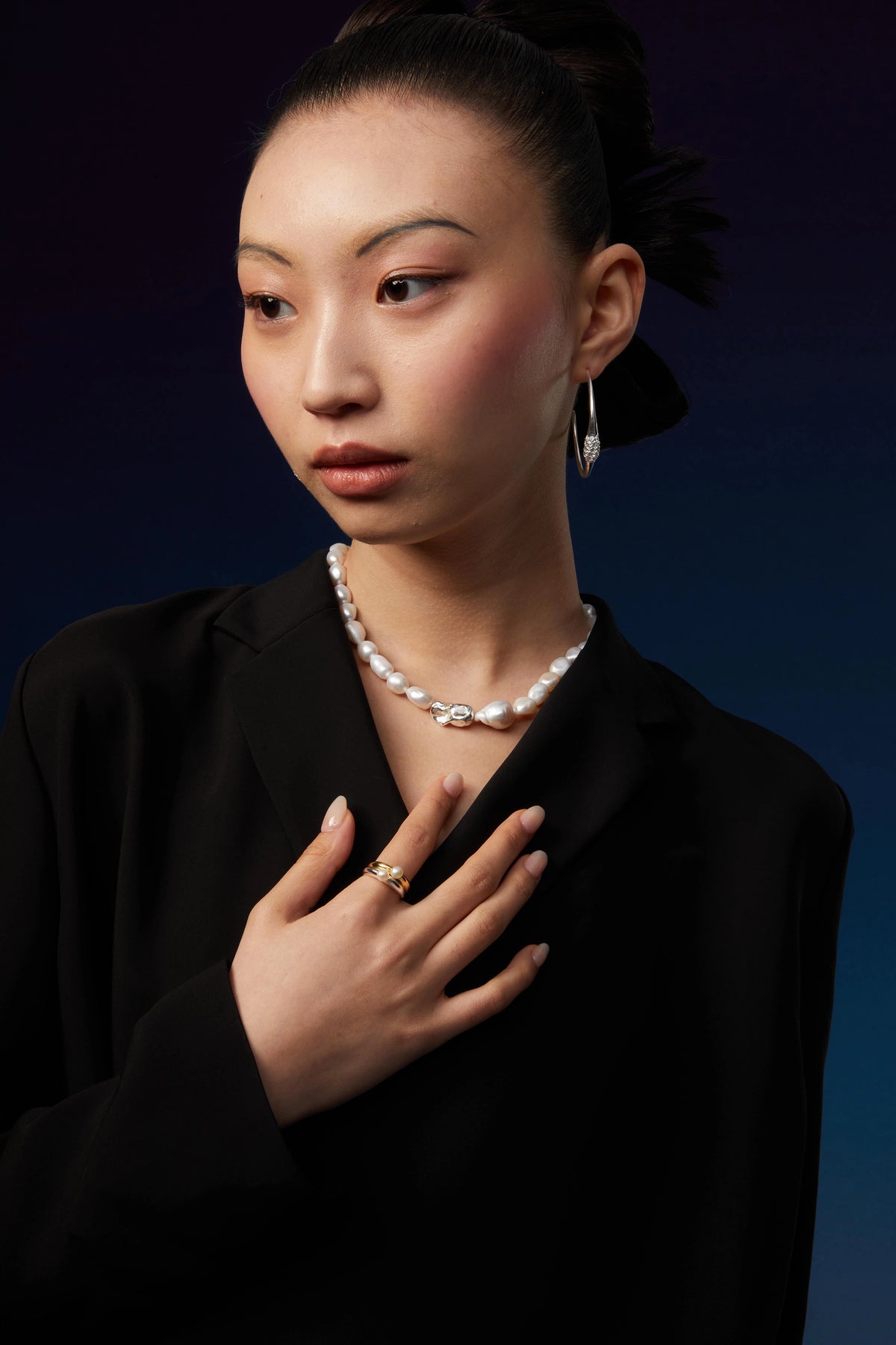 Baroque Pearl Choker Necklace by Luna-mi, product view 5