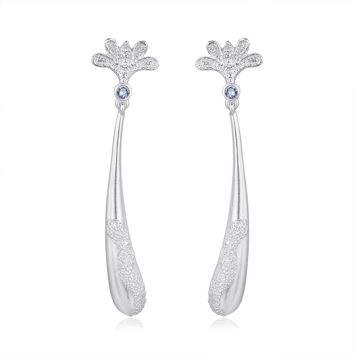 Blooming Long Drop Earrings by Luna-mi, product view 1