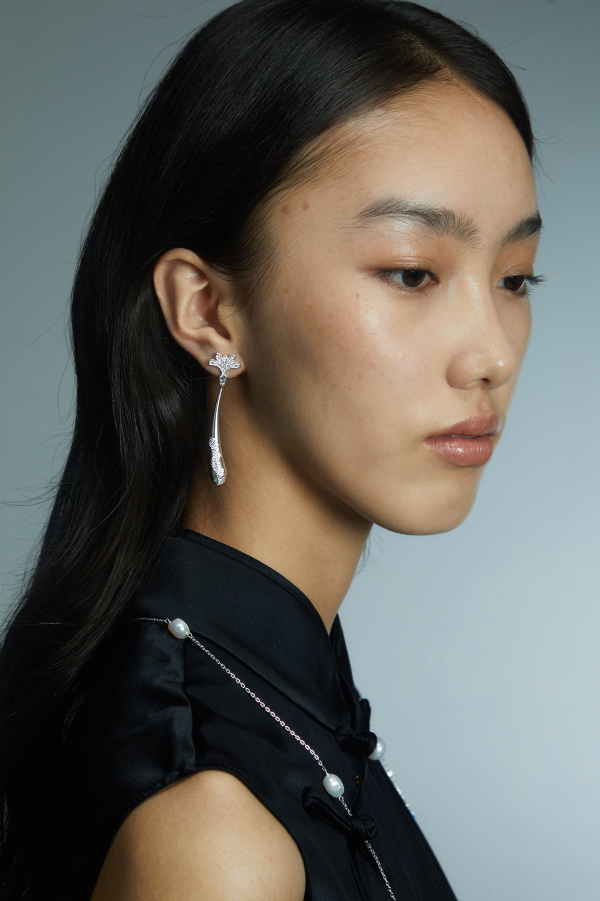 Blooming Long Drop Earrings by Luna-mi, product view 4