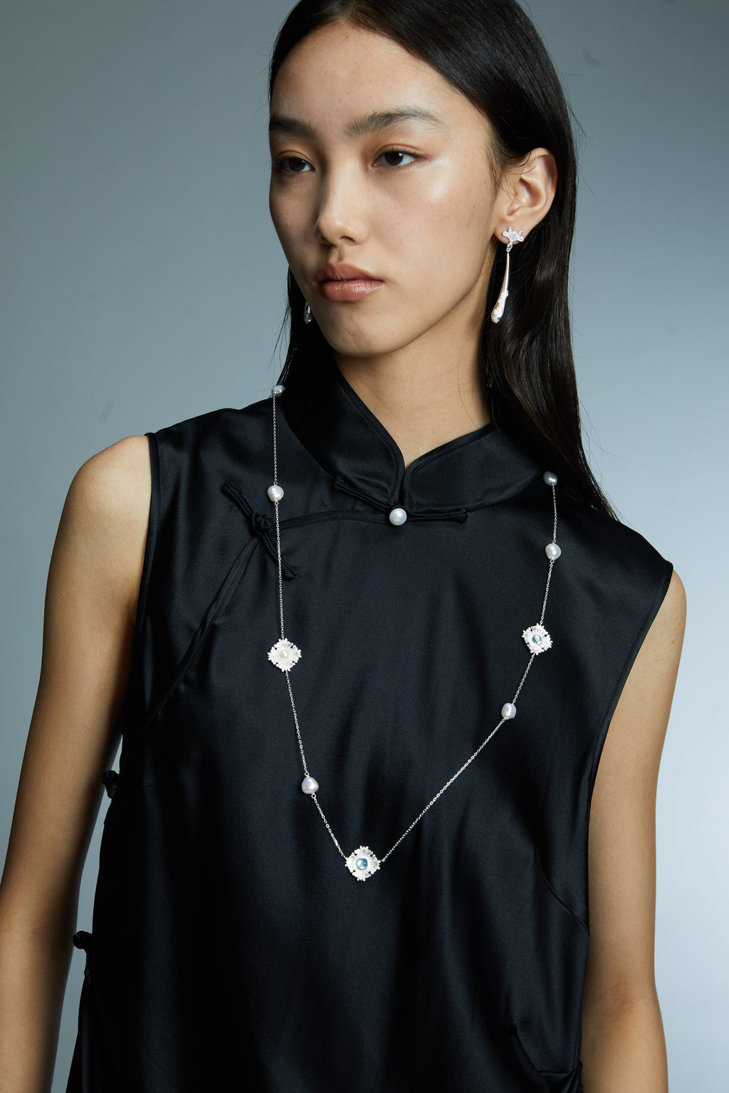 Blooming Statement Long Necklace by Luna-mi, product view 2