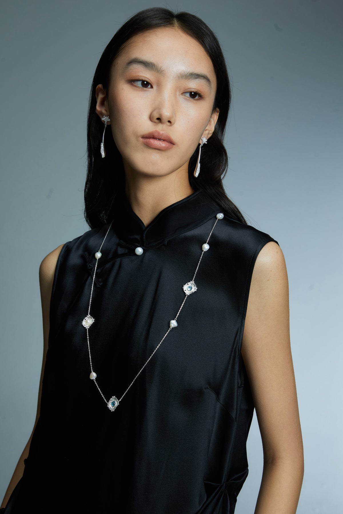 Blooming Statement Long Necklace by Luna-mi, product view 3