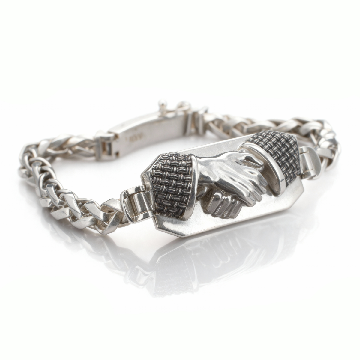 Brazilian Jiu-Jitsu Ball & Socket Grip Bracelet — Martial Metal silver bracelet inspired by the ball and socket grip used in
