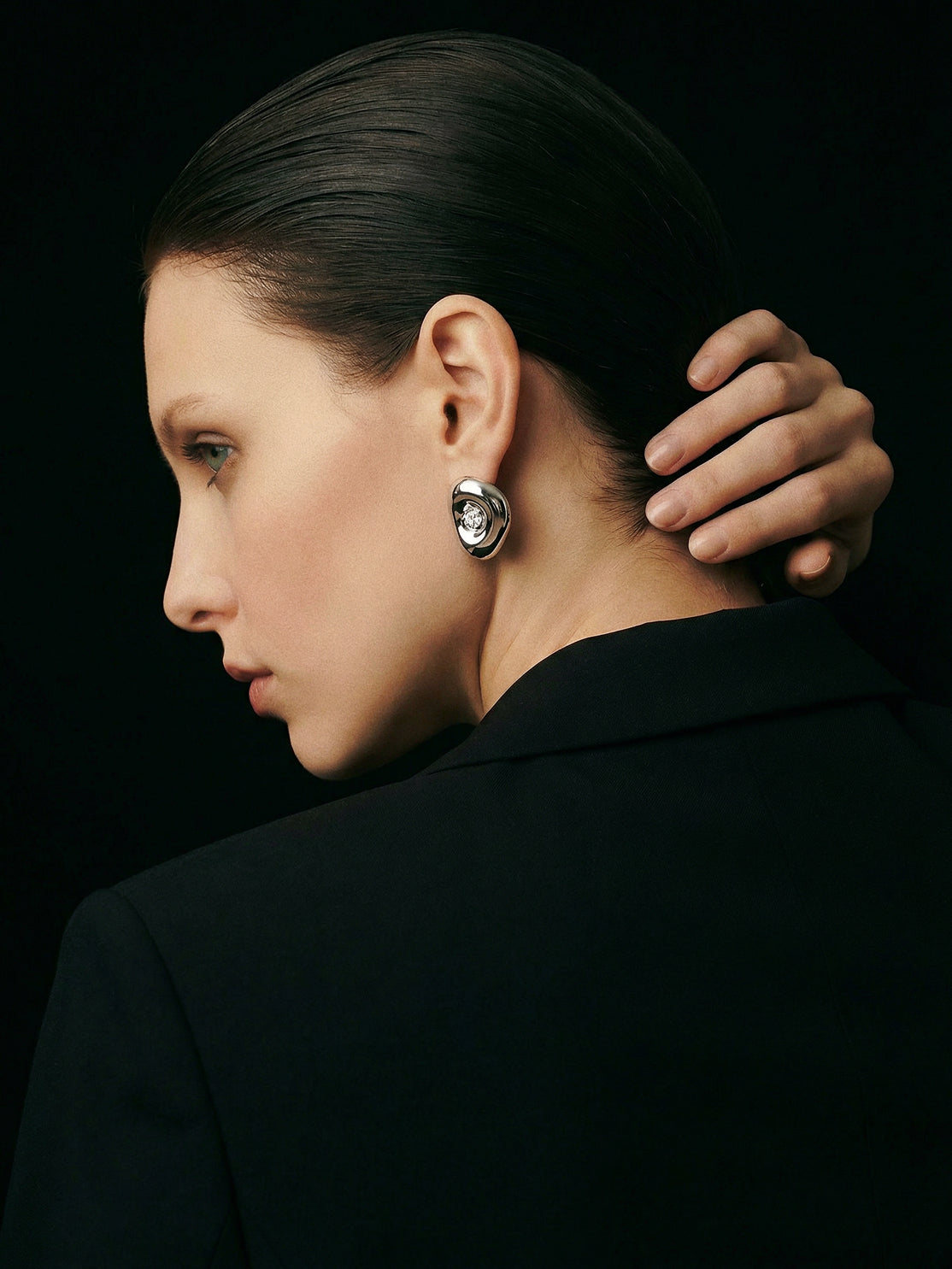 Breathing Geometry · Moissanite & Silver Earrings by ARCHIGEM, product view 2
