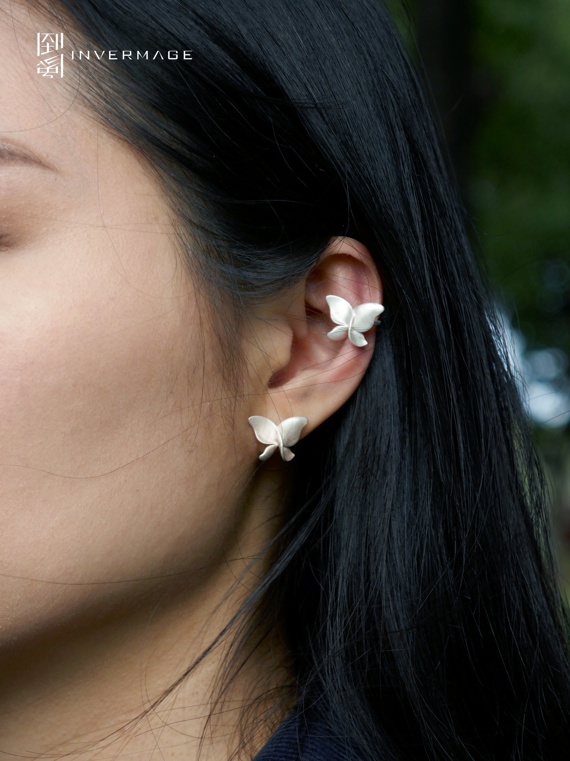 Butterfly Viburnum Studs & Ear Cuff by INVERMAGE, product view 2