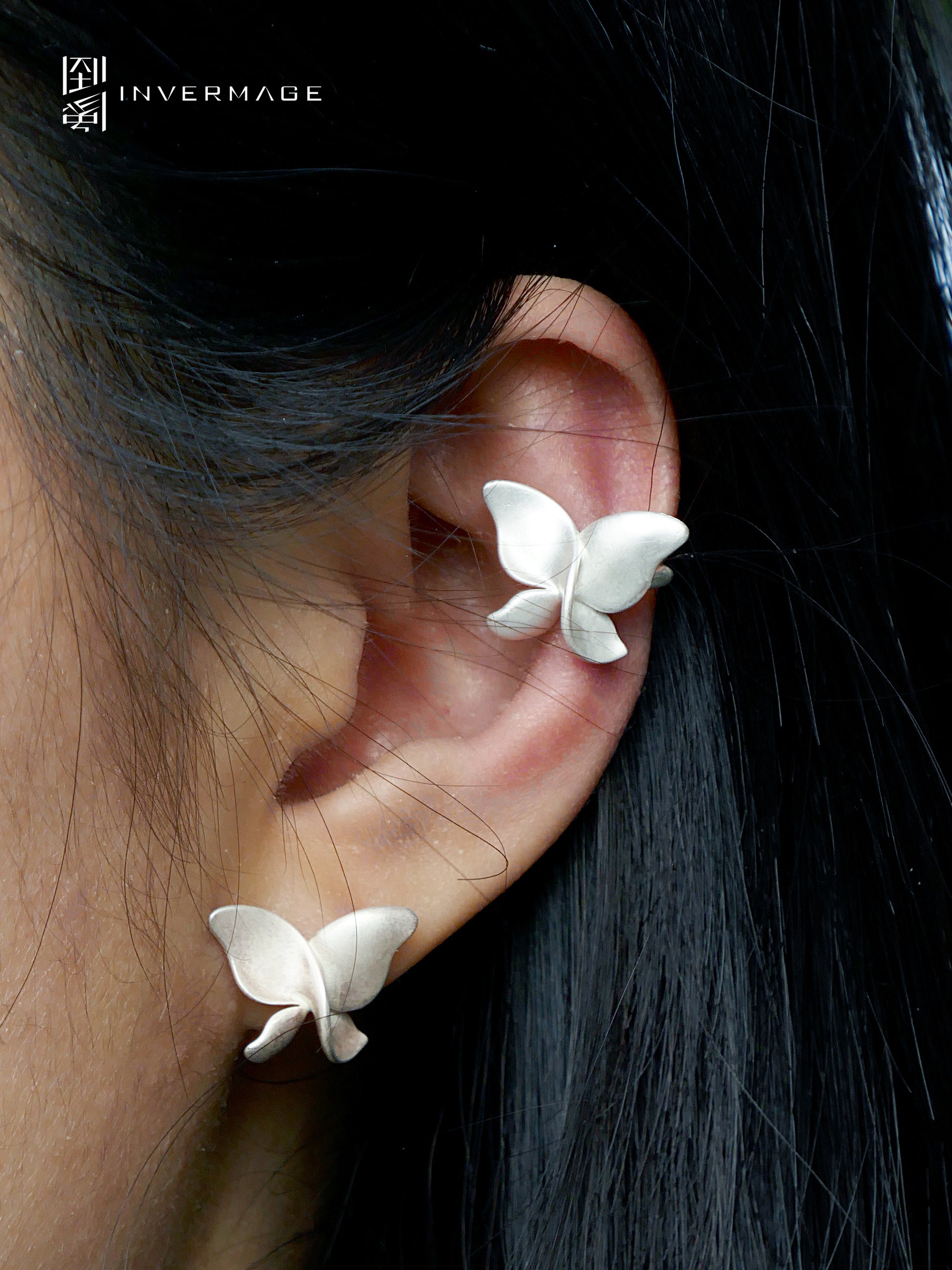 Butterfly Viburnum Studs & Ear Cuff by INVERMAGE, product view 6