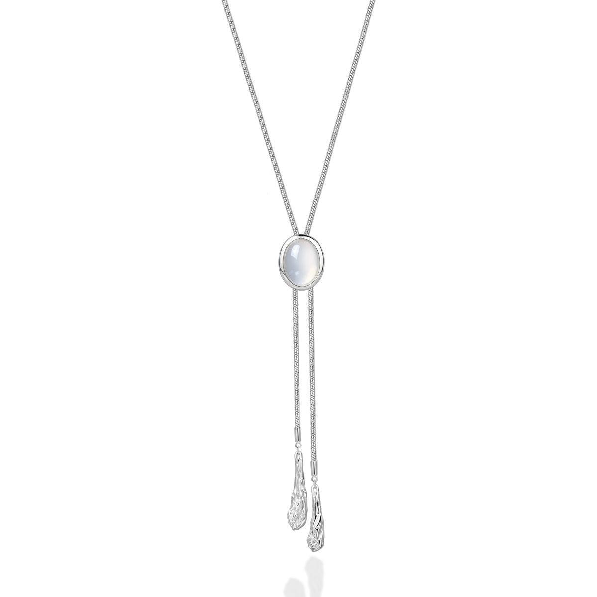 Chalcedony Bowtie Lariat Necklace by Luna-mi, product view 1