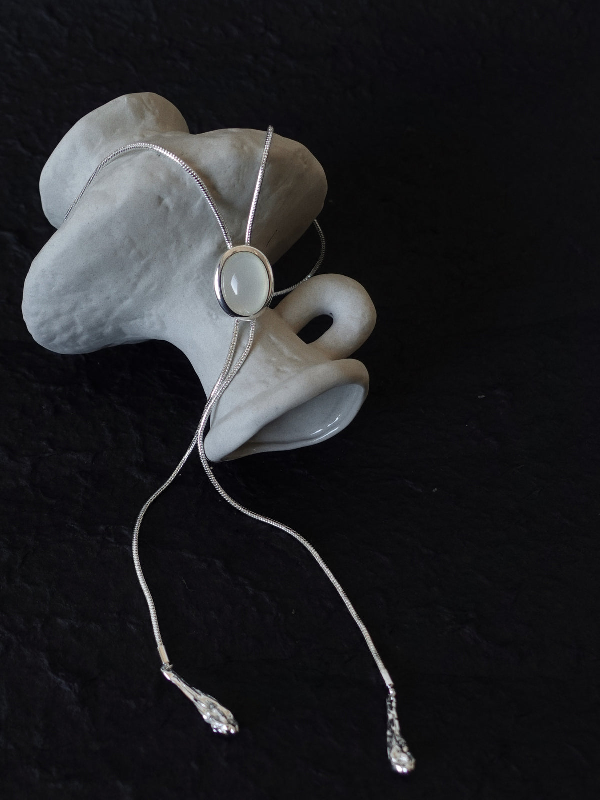 Chalcedony Bowtie Lariat Necklace by Luna-mi, product view 4