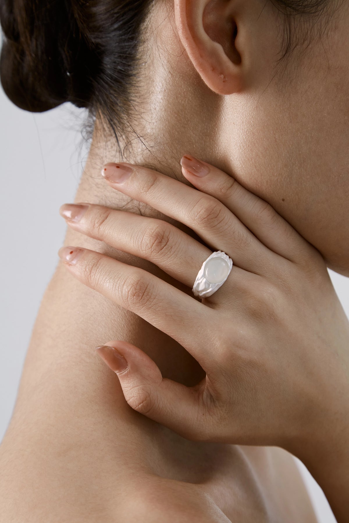 Chalcedony Signet Ring by Luna-mi, product view 3