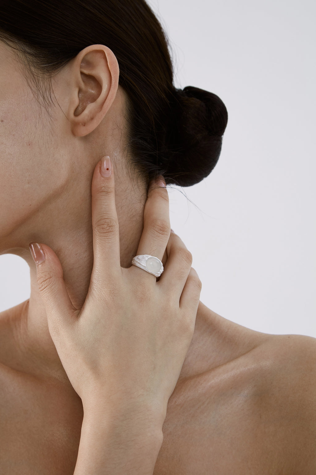 Chalcedony Signet Ring by Luna-mi, product view 4