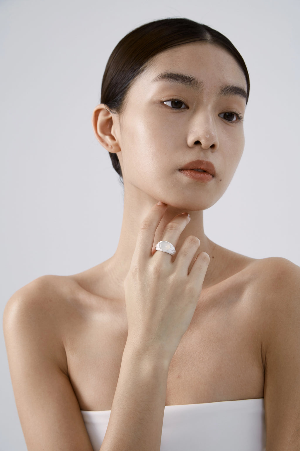 Chalcedony Signet Ring by Luna-mi, product view 6