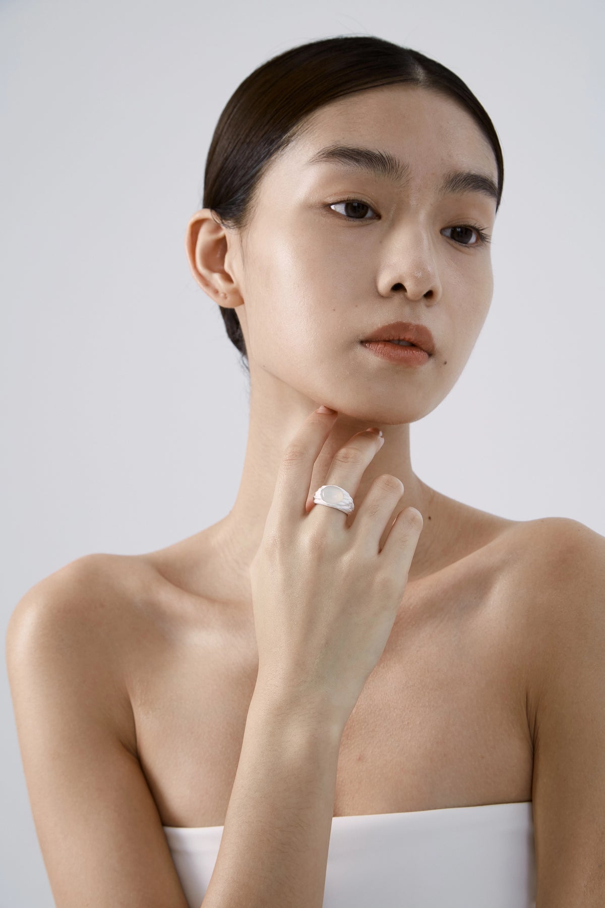 Chalcedony Signet Ring by Luna-mi, product view 6