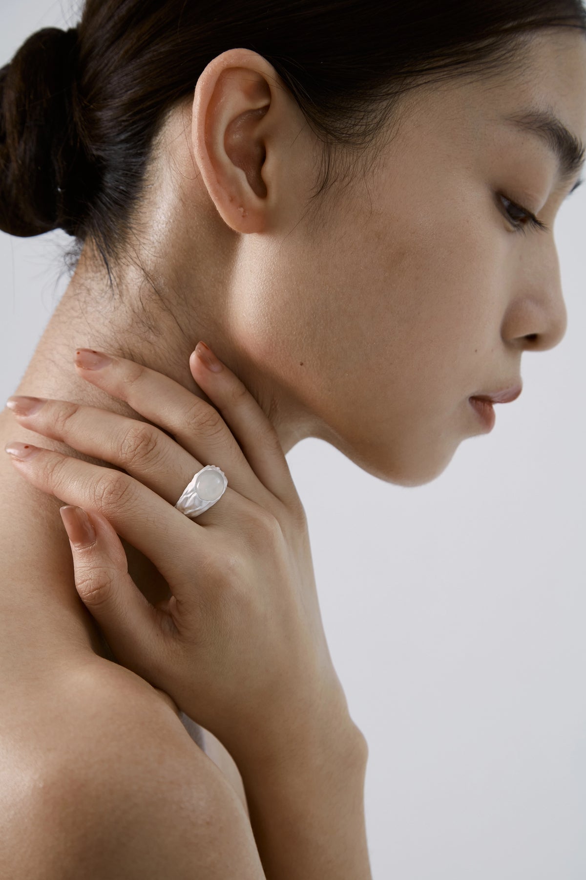 Chalcedony Signet Ring by Luna-mi, product view 8
