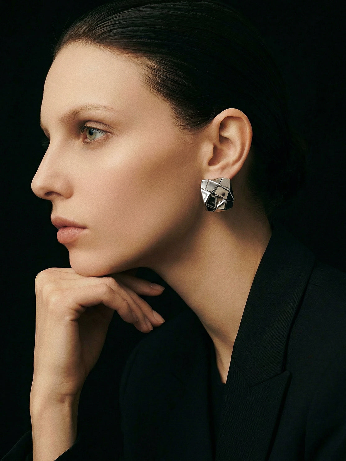 Cracks · Gold-plated Silver Earrings by ARCHIGEM, product view 3