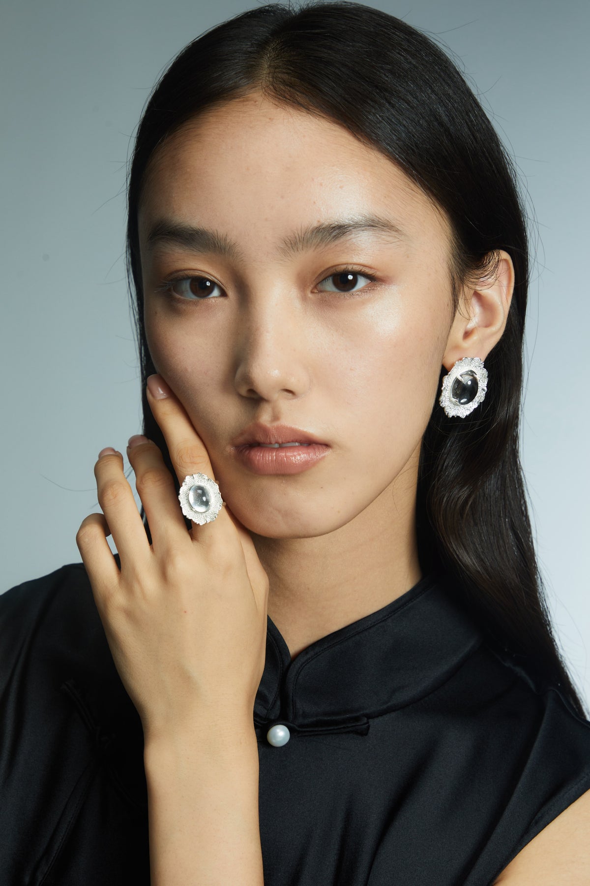 Crystal Rosette Statement Ring by Luna-mi, product view 2